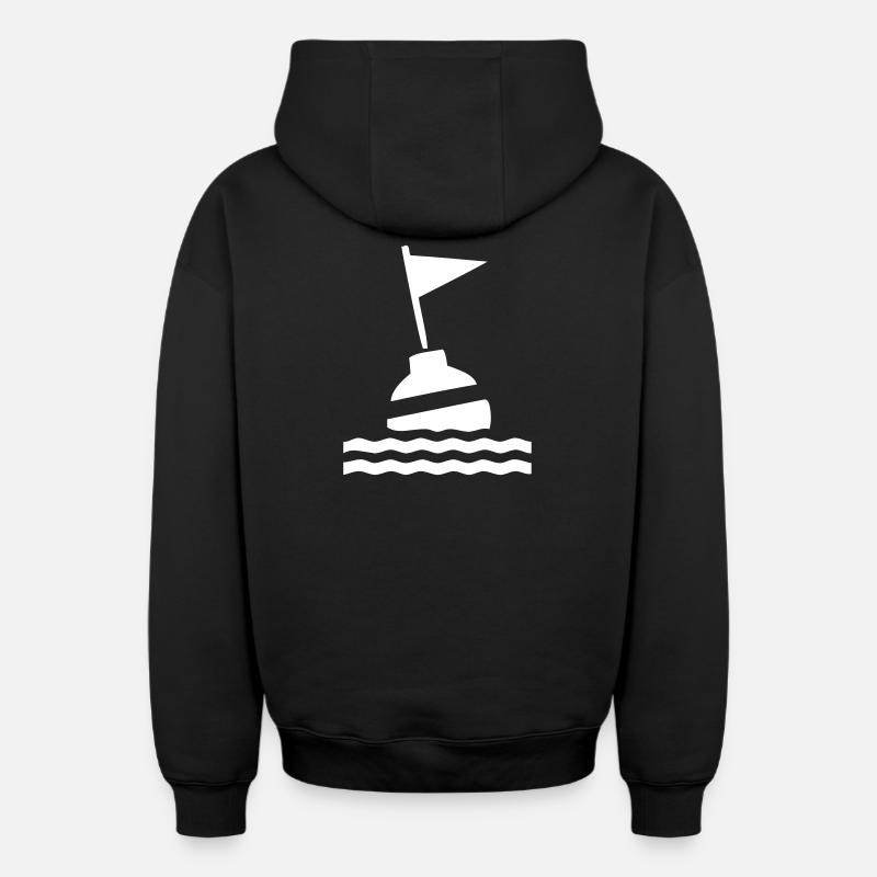 bouée - Sweat à capuche unisexe zippé oversize épais SPREAD - noir