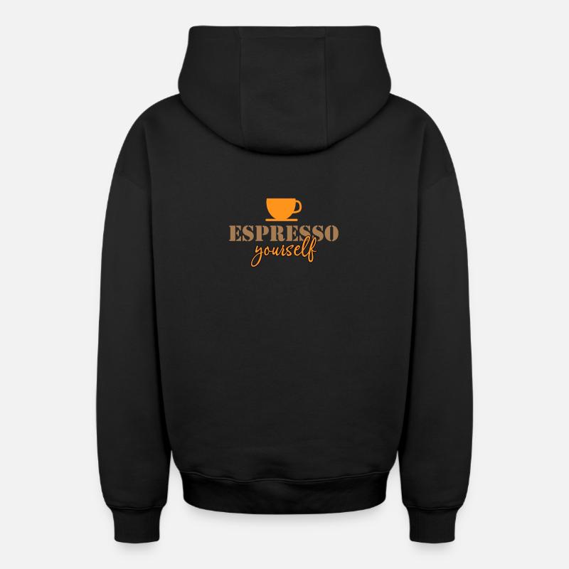 Espresso vous-même - Sweat à capuche unisexe zippé oversize épais SPREAD - noir