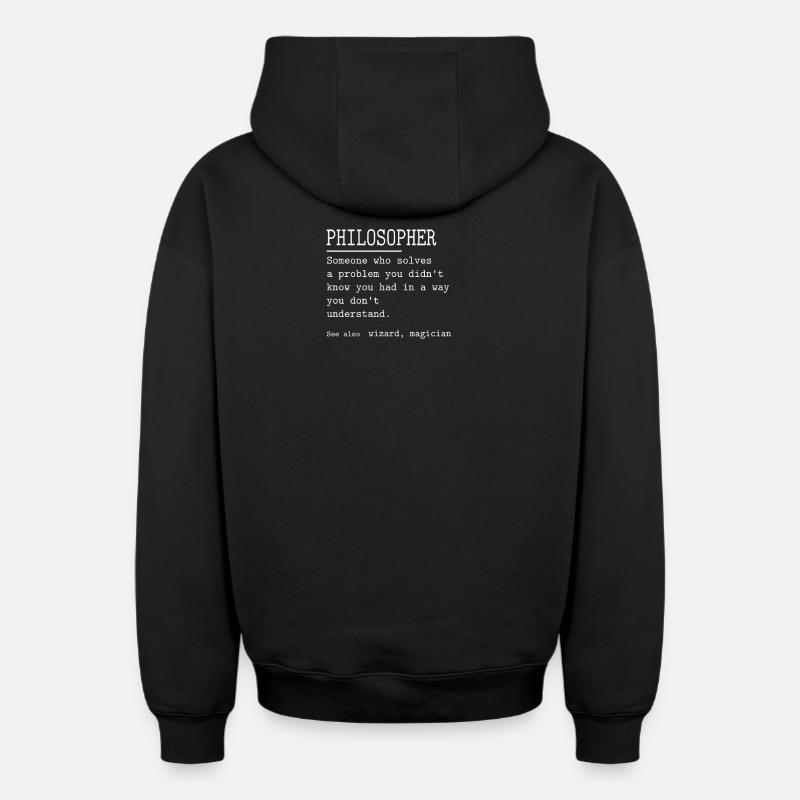 PHILOSOPHER - Oversized Heavyweight Unisex Zip Hoodie - Schwarz