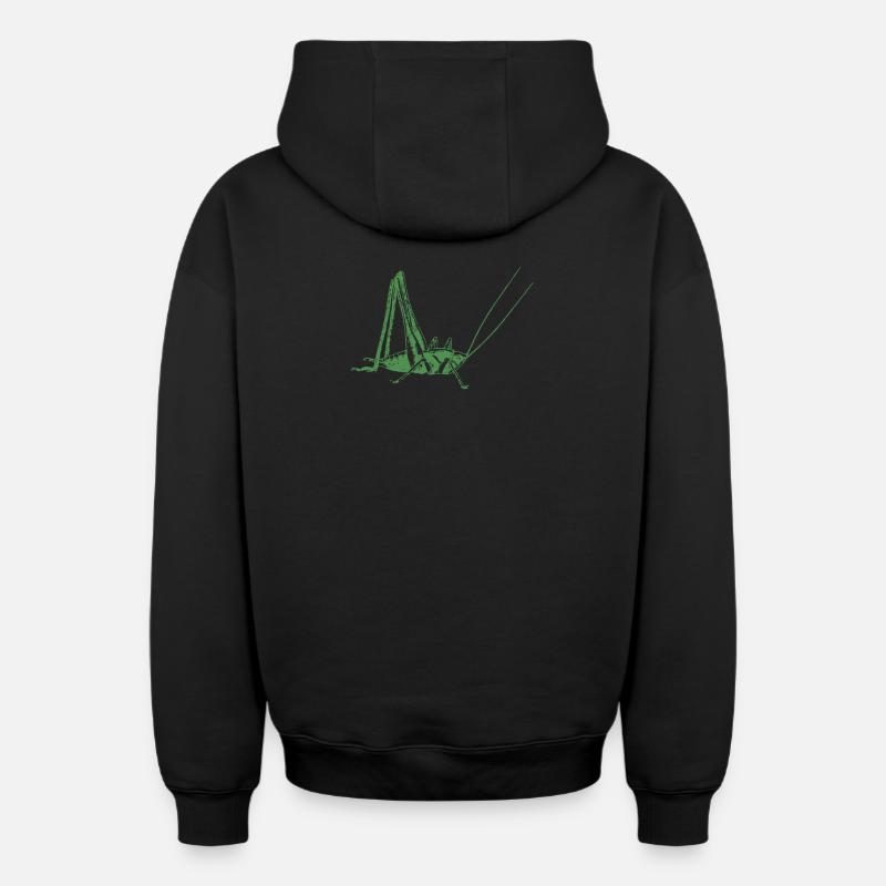 sauterelle - Sweat à capuche unisexe zippé oversize épais SPREAD - noir