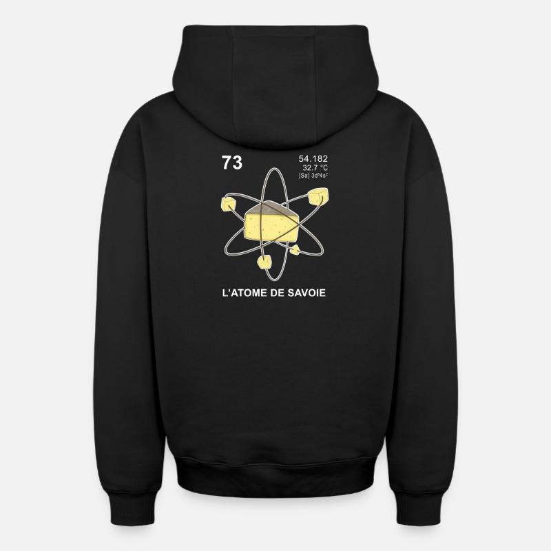 L'atome de Savoie - Sweat à capuche unisexe zippé oversize épais SPREAD - noir