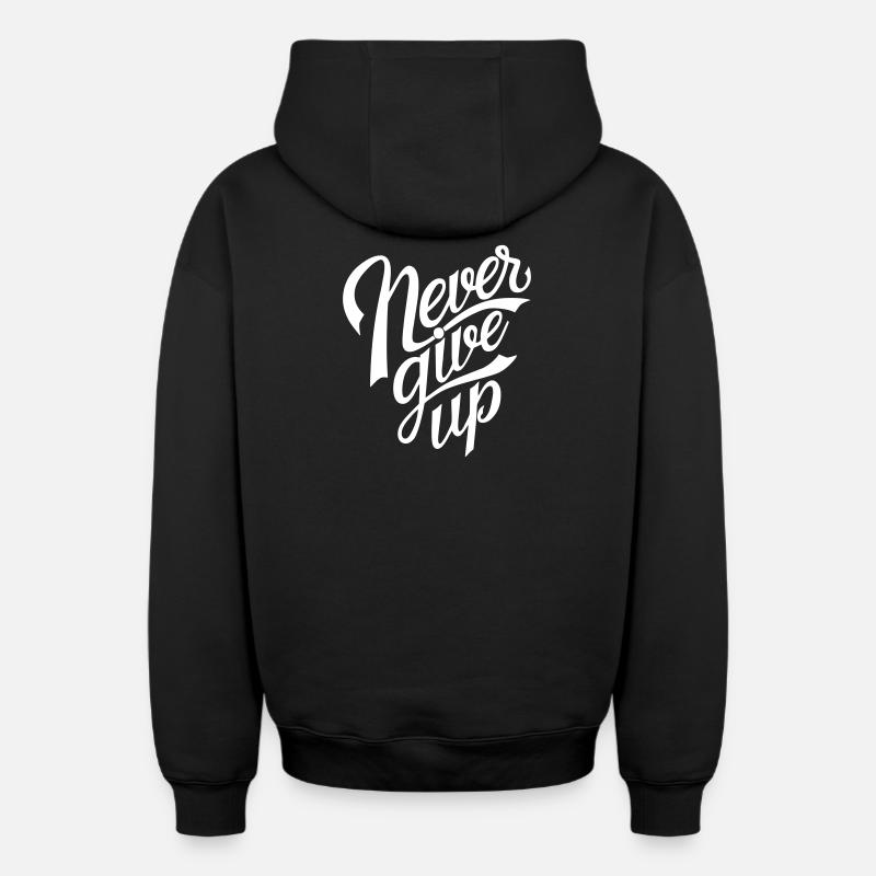 N'abandonne jamais - Sweat à capuche unisexe zippé oversize épais SPREAD - noir