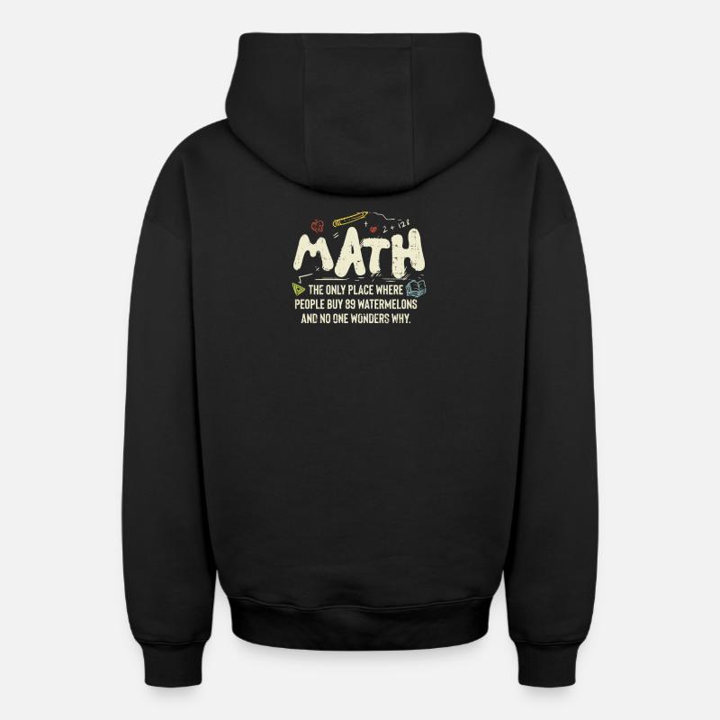 mathématiques - Sweat à capuche unisexe zippé oversize épais SPREAD - noir