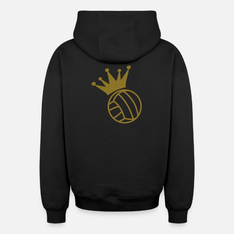 Volleyball - Sweat à capuche unisexe zippé oversize épais SPREAD - noir