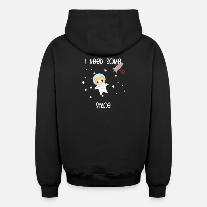 Chat scientifique - Sweat à capuche unisexe zippé oversize épais SPREAD - noir