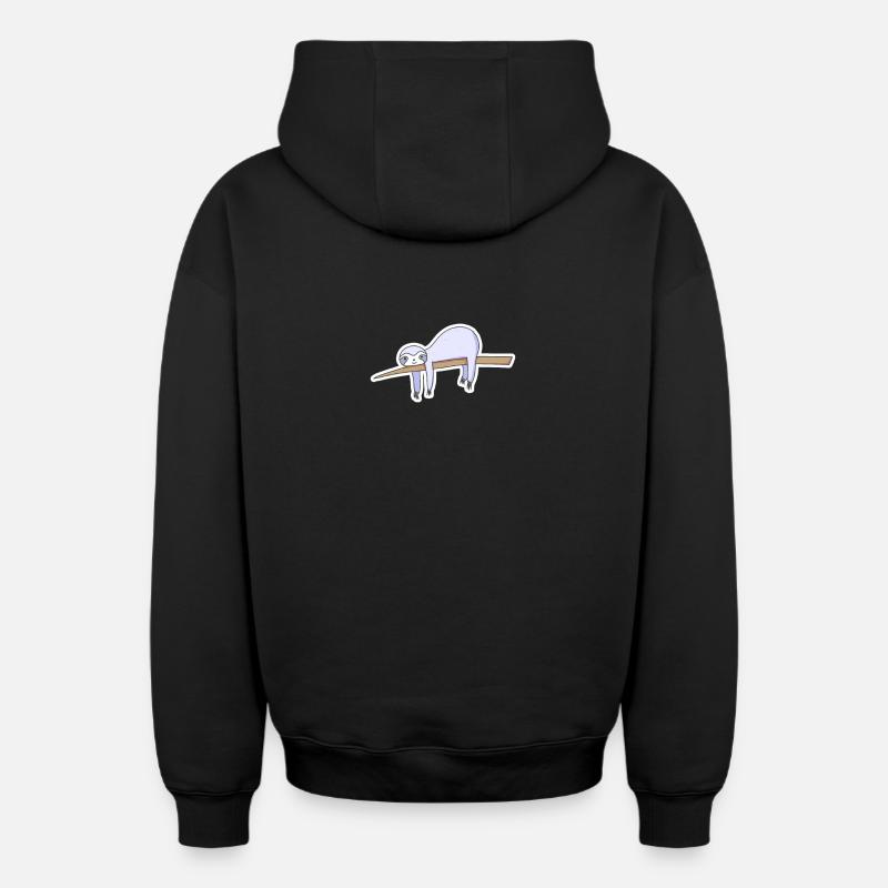 indolence - Sweat à capuche unisexe zippé oversize épais SPREAD - noir