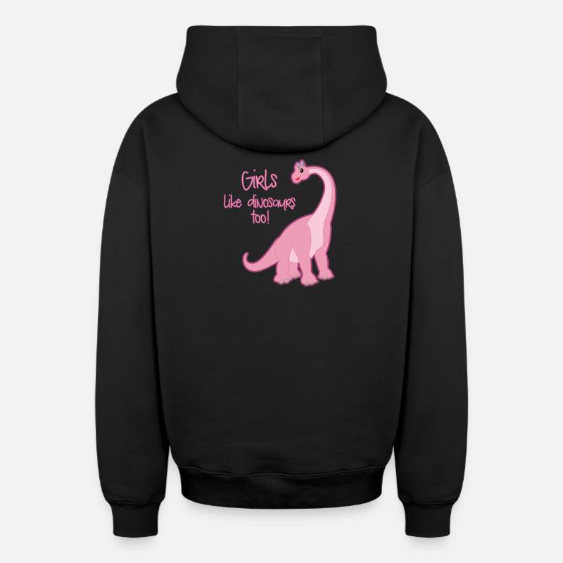 dinosaure - Sweat à capuche unisexe zippé oversize épais SPREAD - noir