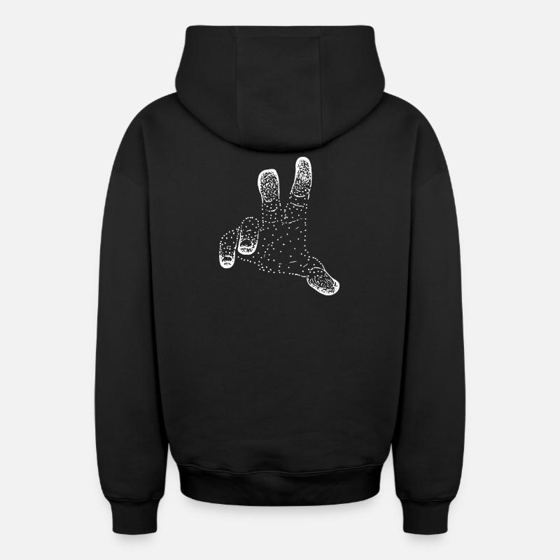 main - Sweat à capuche unisexe zippé oversize épais SPREAD - noir