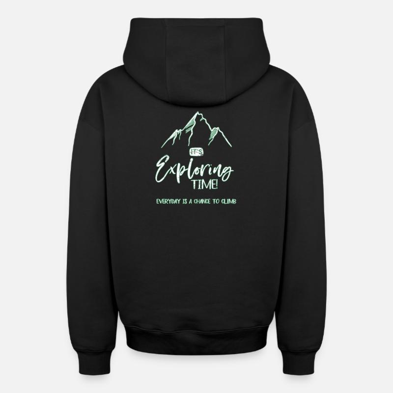montée - Sweat à capuche unisexe zippé oversize épais SPREAD - noir