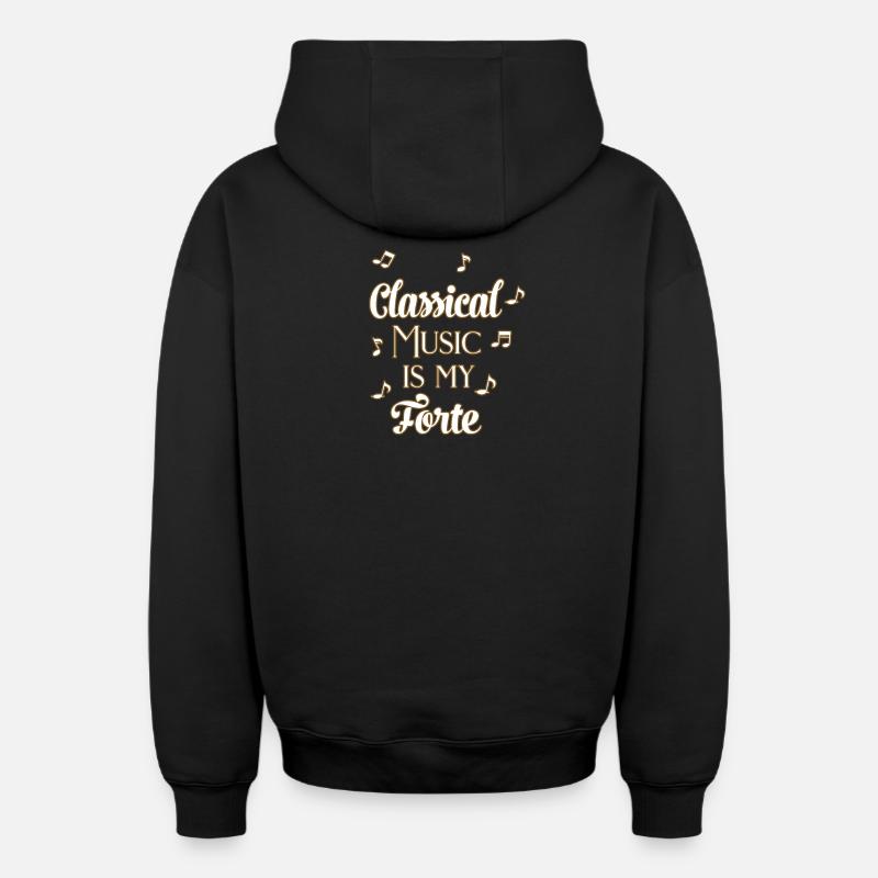 Musique classique - Sweat à capuche unisexe zippé oversize épais SPREAD - noir