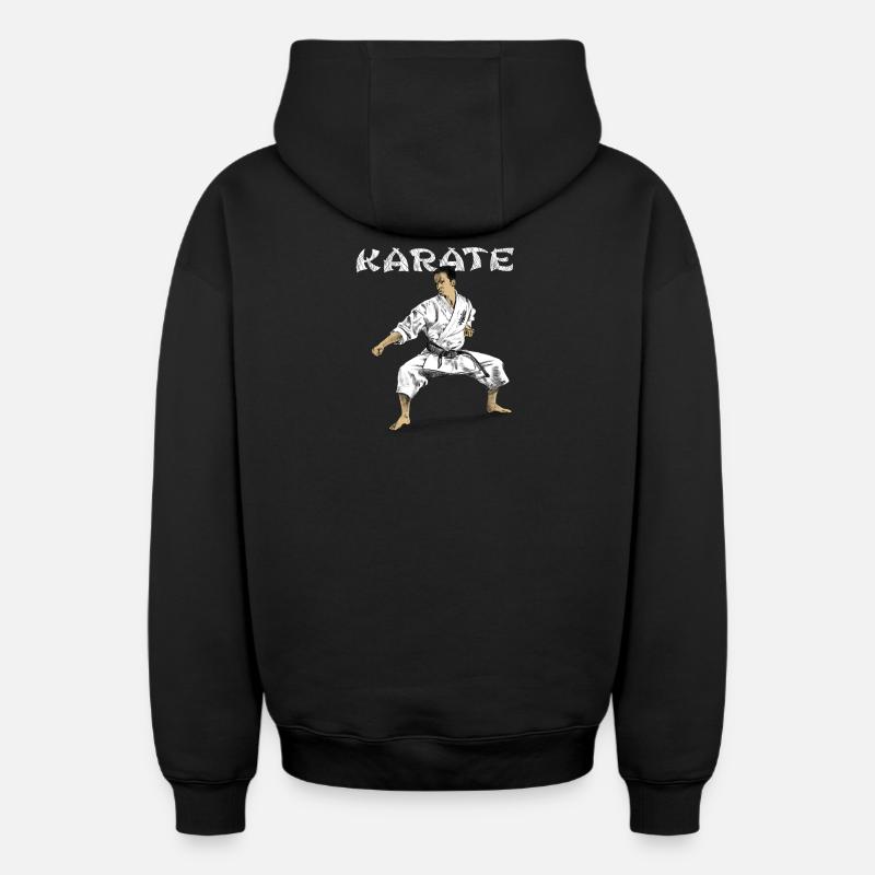karate - Sweat à capuche unisexe zippé oversize épais SPREAD - noir
