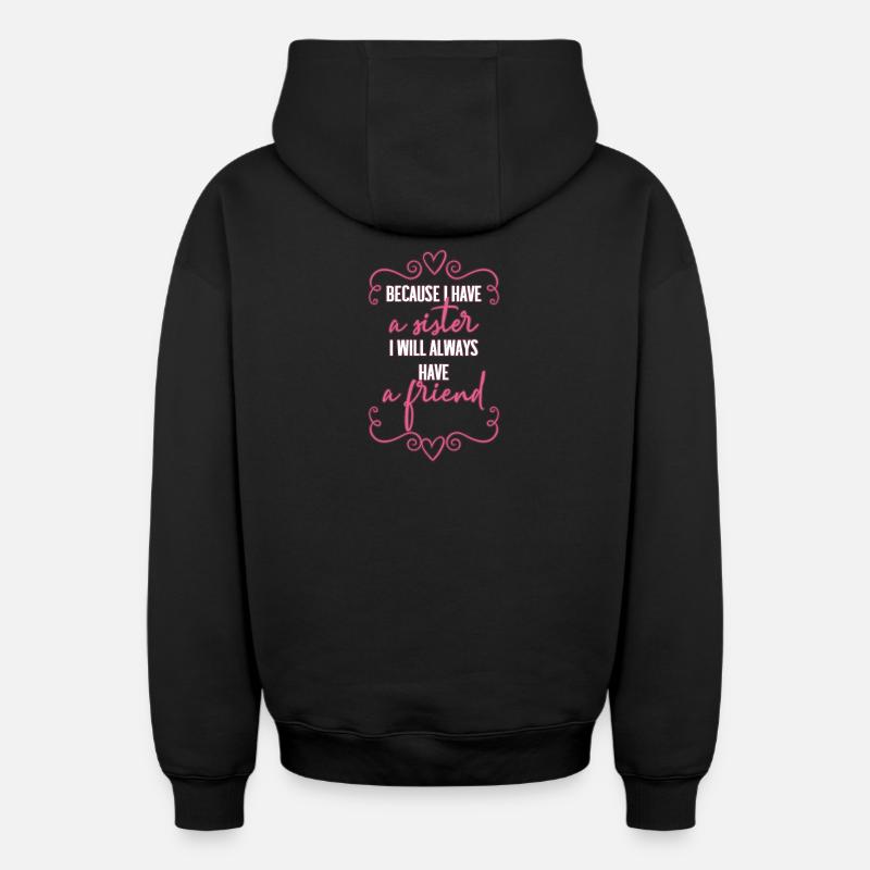 sœur - Sweat à capuche unisexe zippé oversize épais SPREAD - noir