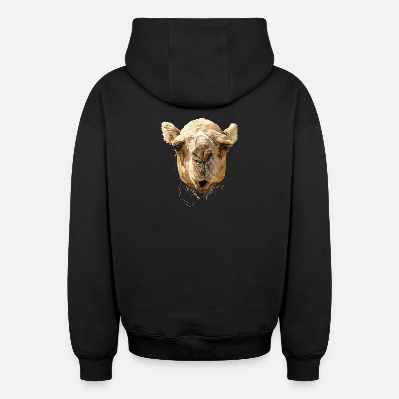 Camel - Sweat à capuche unisexe zippé oversize épais SPREAD - noir