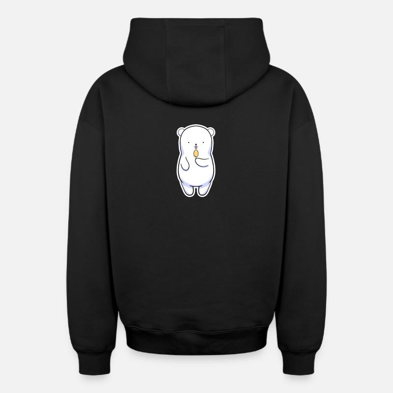 Polar Bear - Sweat à capuche unisexe zippé oversize épais SPREAD - noir