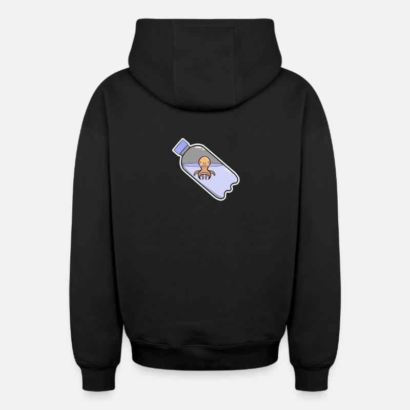 poulpe - Sweat à capuche unisexe zippé oversize épais SPREAD - noir