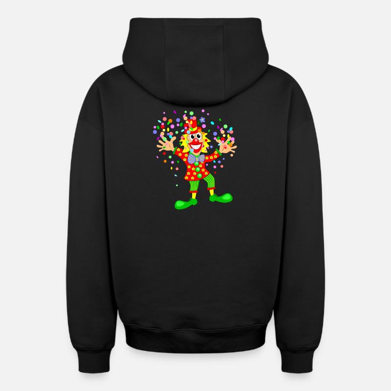 Clown de carnaval - Sweat à capuche unisexe zippé oversize épais SPREAD - noir