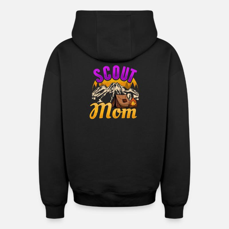 Tentes scoutes Camp scout - Sweat à capuche unisexe zippé oversize épais SPREAD - noir