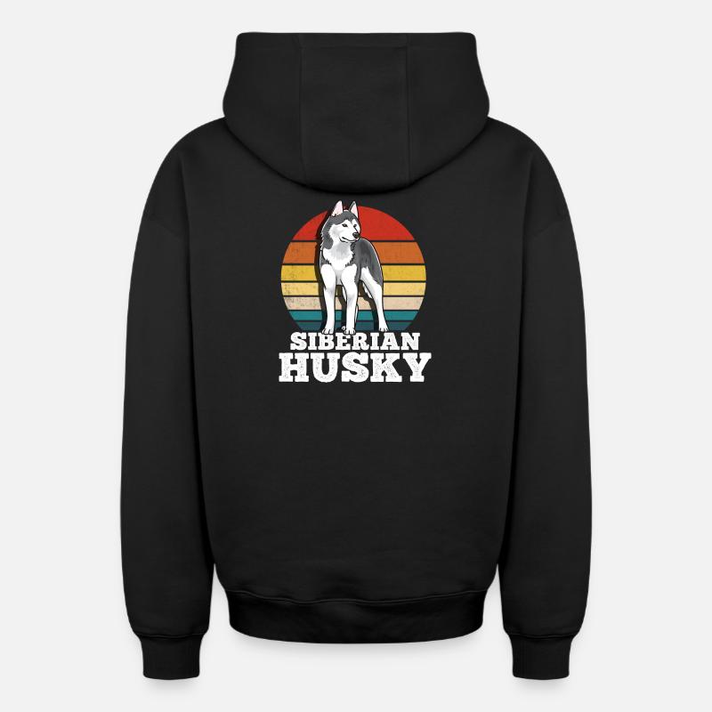 Rauque - Sweat à capuche unisexe zippé oversize épais SPREAD - noir