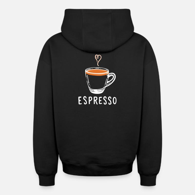 Expresso - Sweat à capuche unisexe zippé oversize épais SPREAD - noir