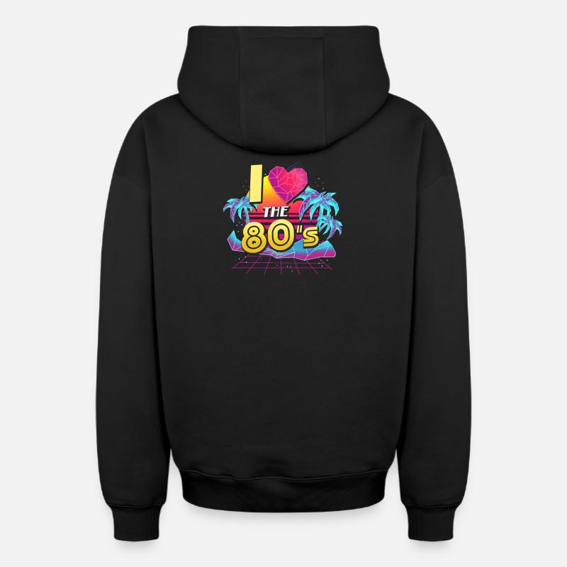 Années 80 octogénaires - Sweat à capuche unisexe zippé oversize épais SPREAD - noir