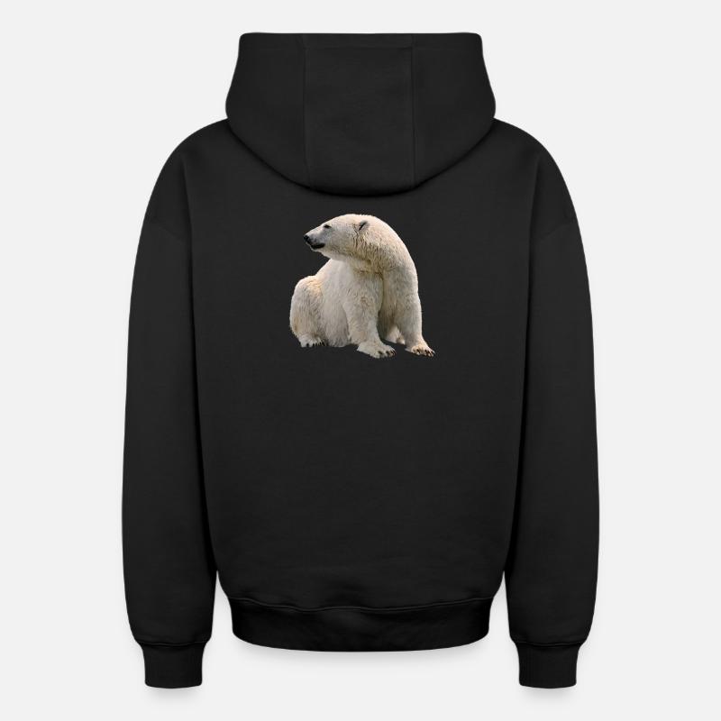 Ours polaire - Sweat à capuche unisexe zippé oversize épais SPREAD - noir