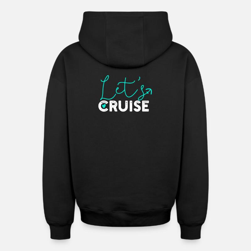 croisière - Sweat à capuche unisexe zippé oversize épais SPREAD - noir