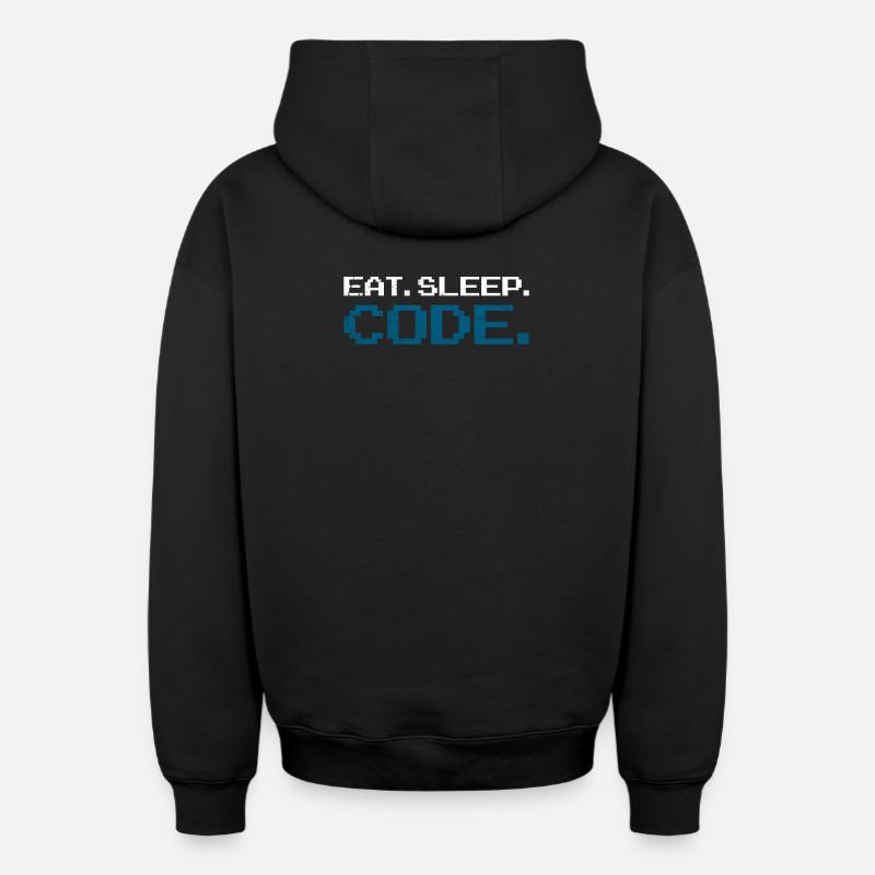 Programming code computer science - Oversized Heavyweight Unisex Zip Hoodie - black