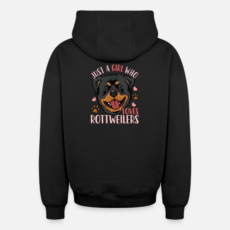 Rottweiler - Sweat à capuche unisexe zippé oversize épais SPREAD - noir
