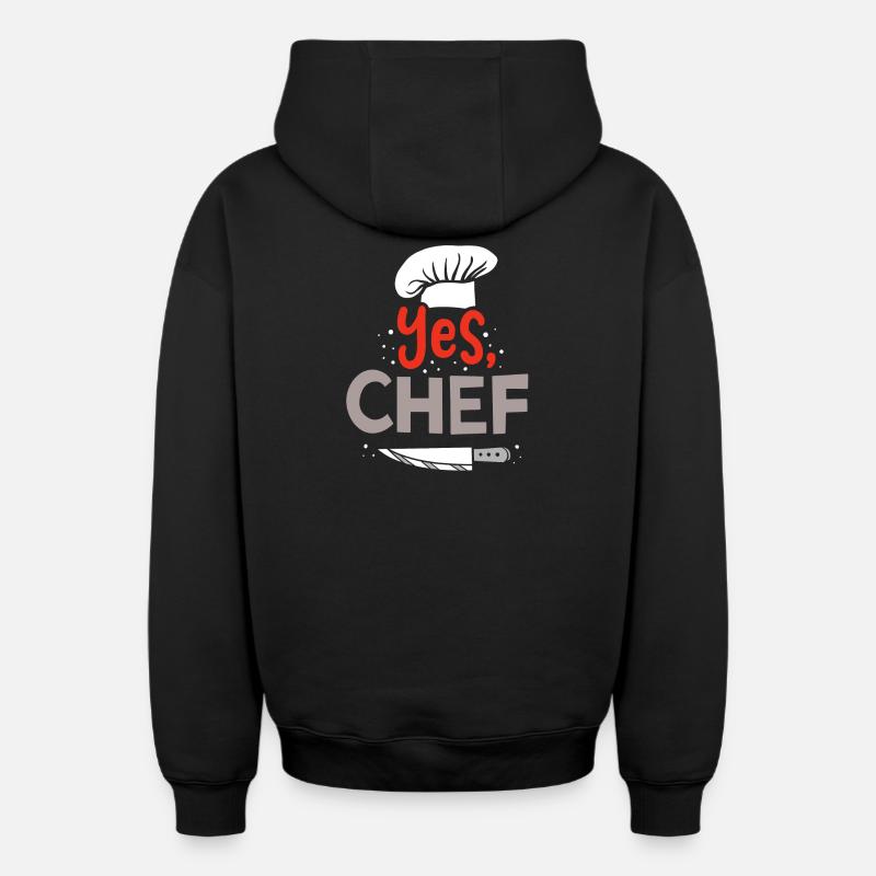 Chef cuisinier - Sweat à capuche unisexe zippé oversize épais SPREAD - noir
