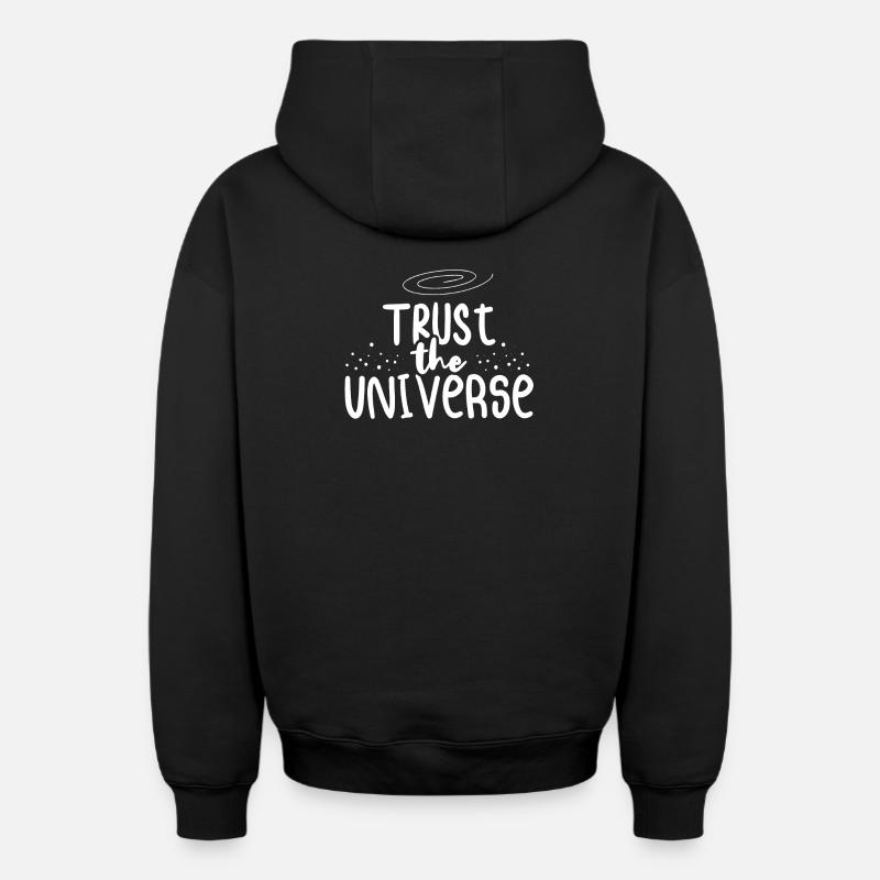 Faites confiance à l’univers - Sweat à capuche unisexe zippé oversize épais SPREAD - noir