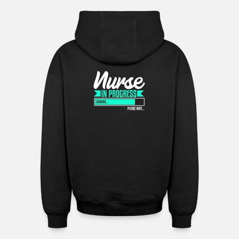 École d’infirmières - Sweat à capuche unisexe zippé oversize épais SPREAD - noir