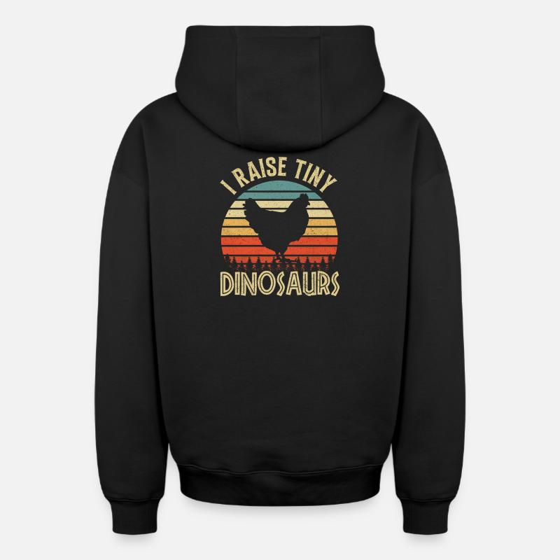 Poulets de poulet - Sweat à capuche unisexe zippé oversize épais SPREAD - noir