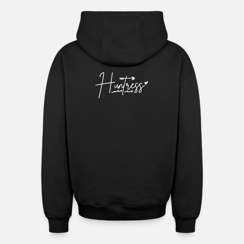 Chasseresse w - Sweat à capuche unisexe zippé oversize épais SPREAD - noir