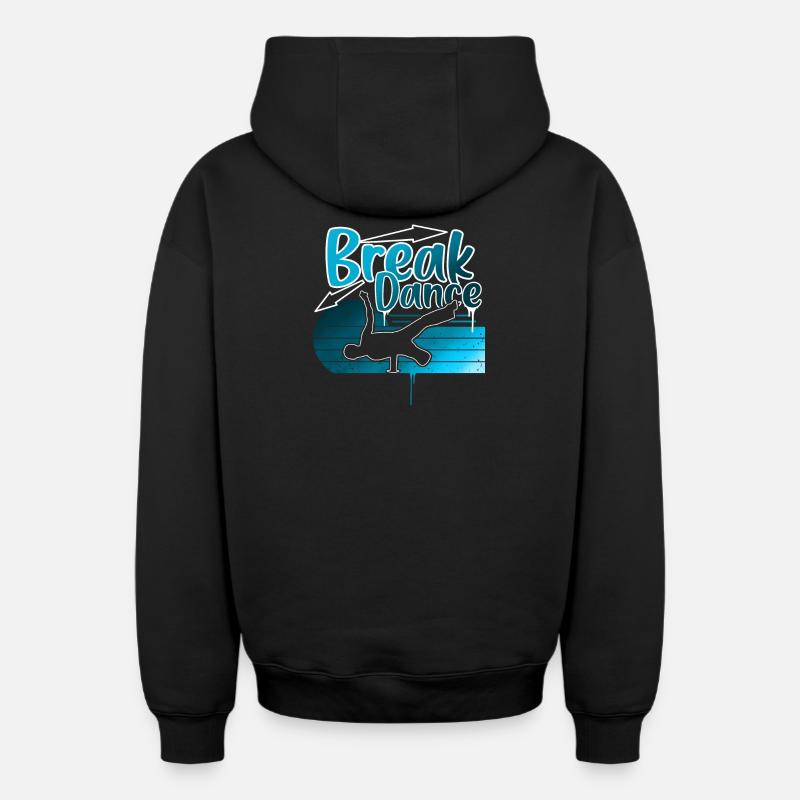 Breakdance - Sweat à capuche unisexe zippé oversize épais SPREAD - noir