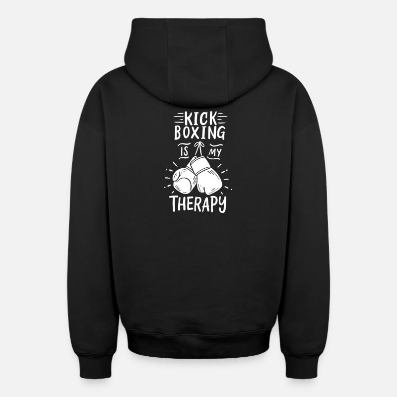 Kickboxing Kickboxeur - Sweat à capuche unisexe zippé oversize épais SPREAD - noir
