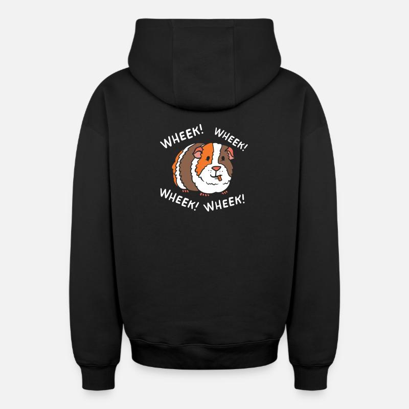 Cochon d'Inde - Sweat à capuche unisexe zippé oversize épais SPREAD - noir