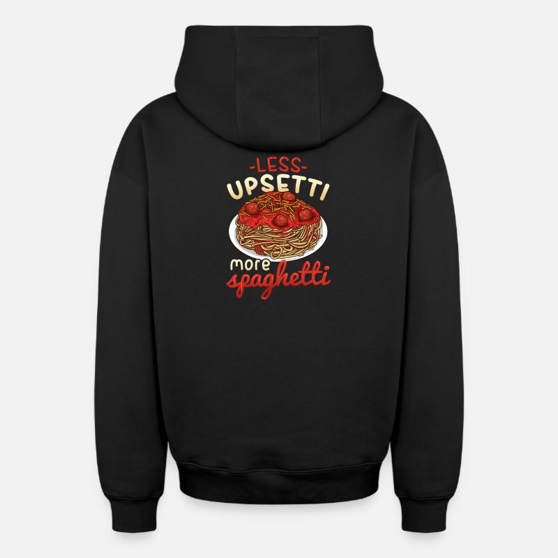 spaghetti - Sweat à capuche unisexe zippé oversize épais SPREAD - noir