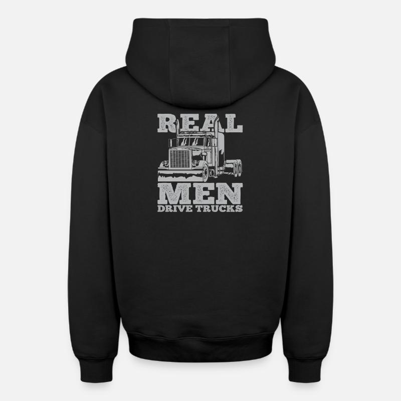 Camionneur - Sweat à capuche unisexe zippé oversize épais SPREAD - noir