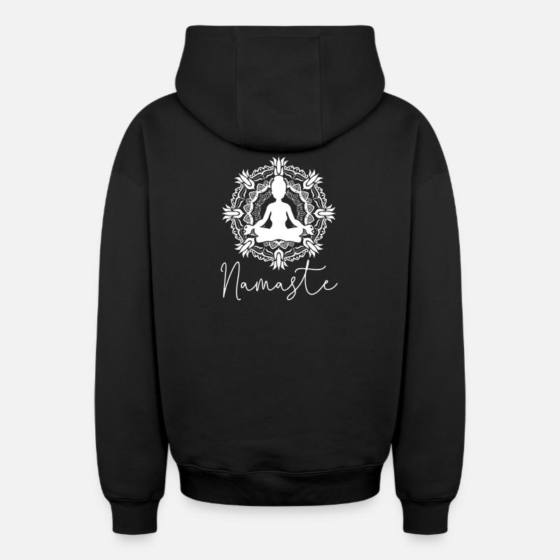 Namasté - Sweat à capuche unisexe zippé oversize épais SPREAD - noir