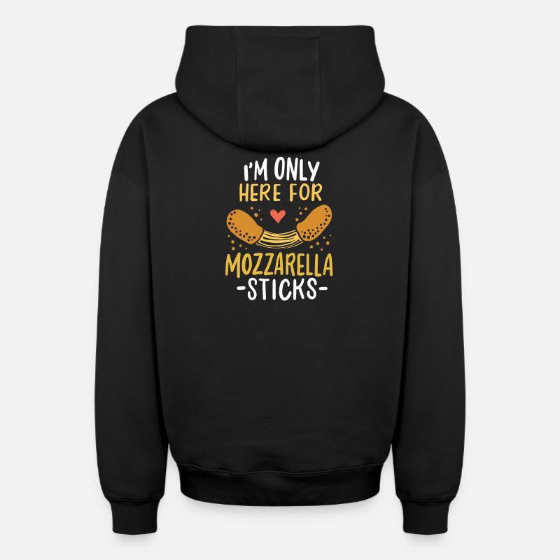 Bâtonnets de mozzarella - Sweat à capuche unisexe zippé oversize épais SPREAD - noir