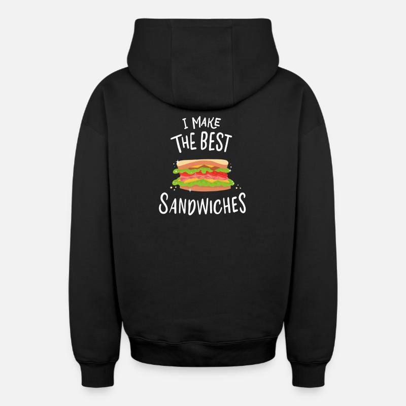 Préparateur de sandwich - Sweat à capuche unisexe zippé oversize épais SPREAD - noir