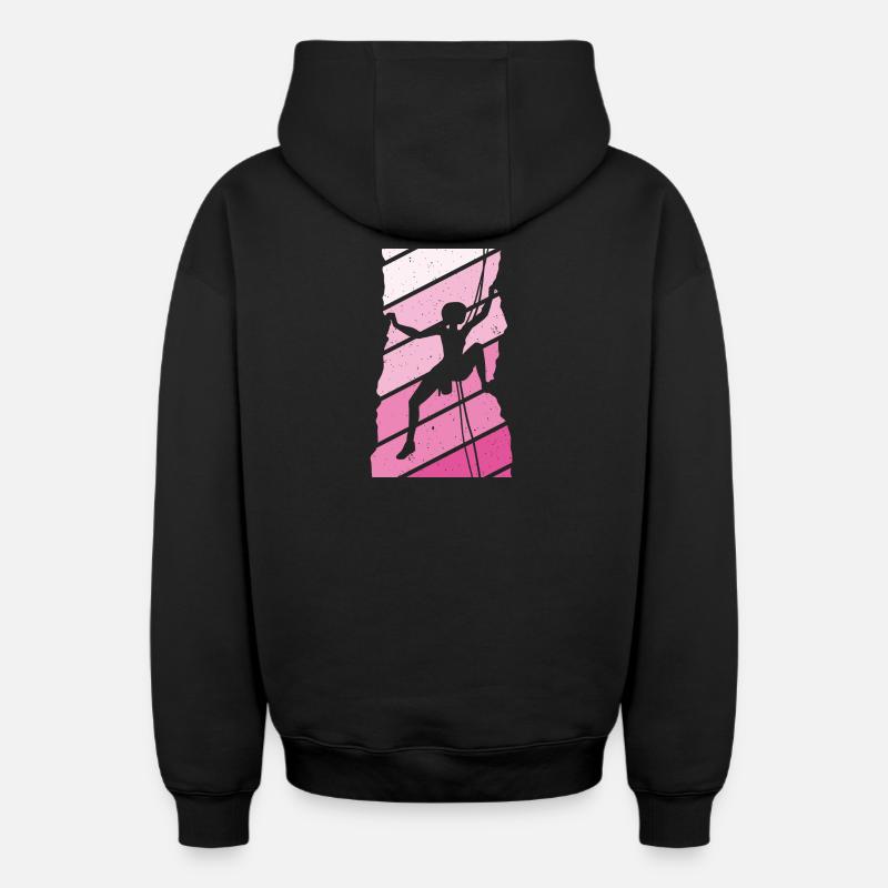Escalade Grimpeur - Sweat à capuche unisexe zippé oversize épais SPREAD - noir