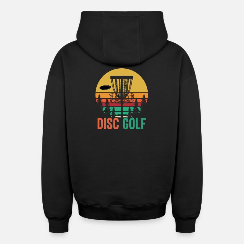disc golf - Sweat à capuche unisexe zippé oversize épais SPREAD - noir