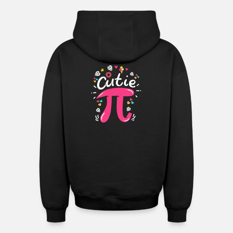 Pi jour Pi maths - Sweat à capuche unisexe zippé oversize épais SPREAD - noir