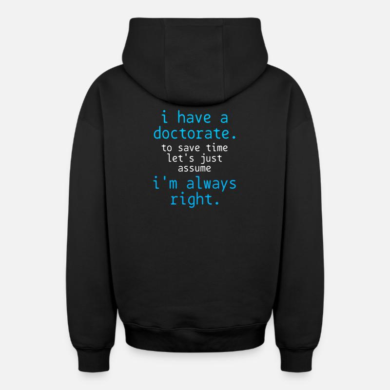 Doctorat - Sweat à capuche unisexe zippé oversize épais SPREAD - noir