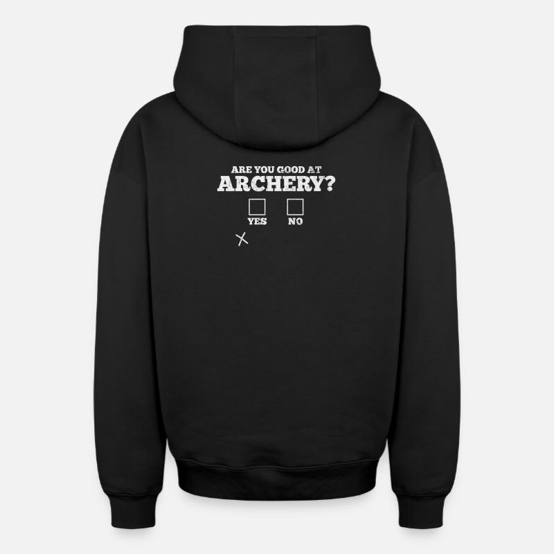 Tir à l’arc Archer - Sweat à capuche unisexe zippé oversize épais SPREAD - noir