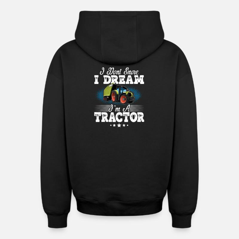 Tracteur ronflement disant drôle - Sweat à capuche unisexe zippé oversize épais SPREAD - noir