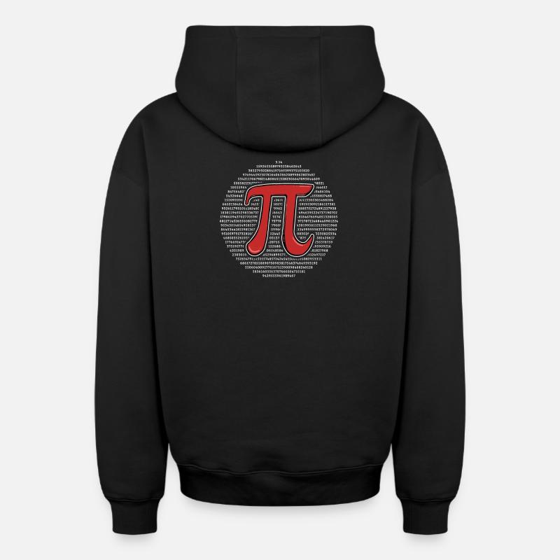 Pi Jour Pi Math - Sweat à capuche unisexe zippé oversize épais SPREAD - noir