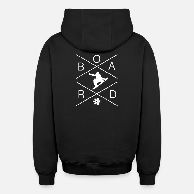 Snowboard - Sweat à capuche unisexe zippé oversize épais SPREAD - noir