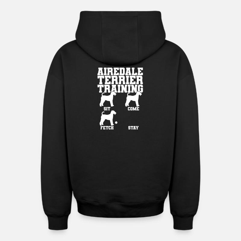 Airedale Terrier Training - Oversized Heavyweight Unisex Zip Hoodie - Schwarz